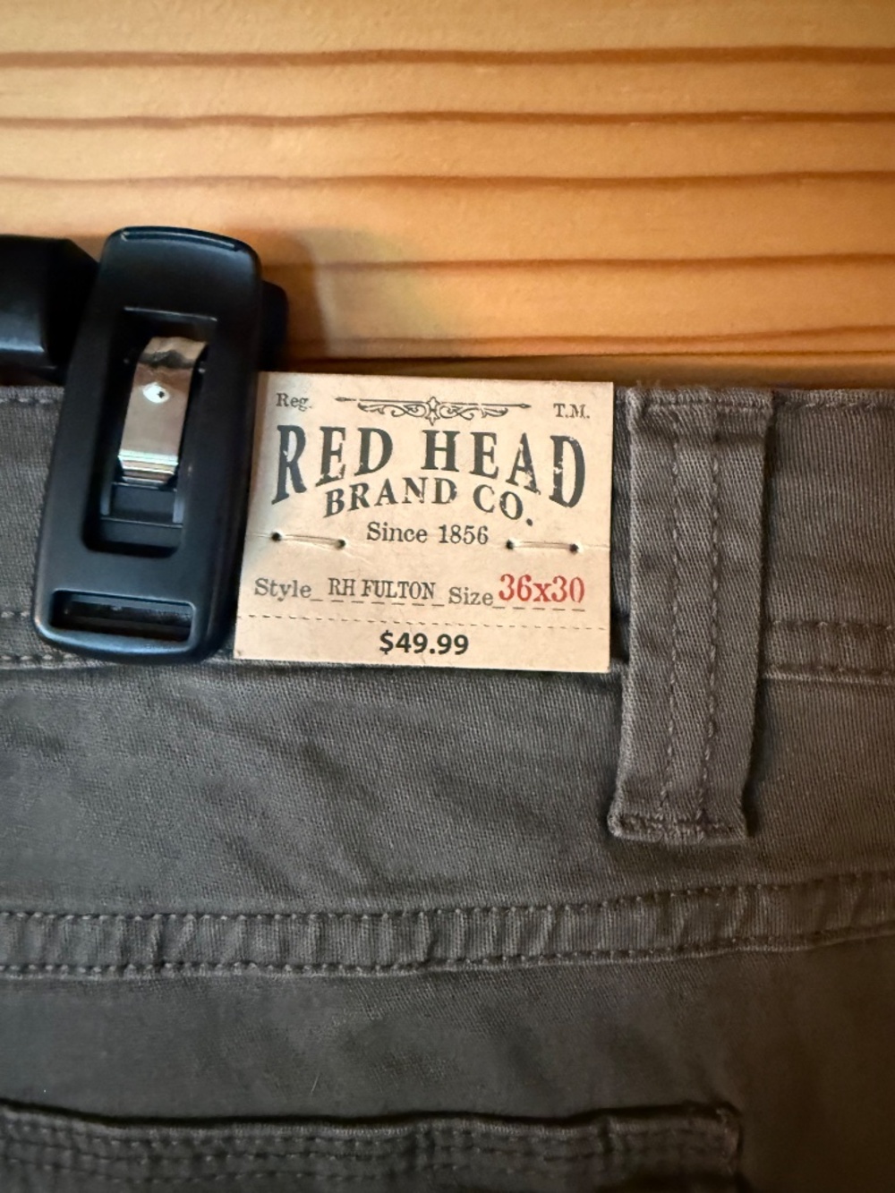 NWT Men’s Red Head Flannel lined cargo Grey pants 36x30 - Picture 3 of 4
